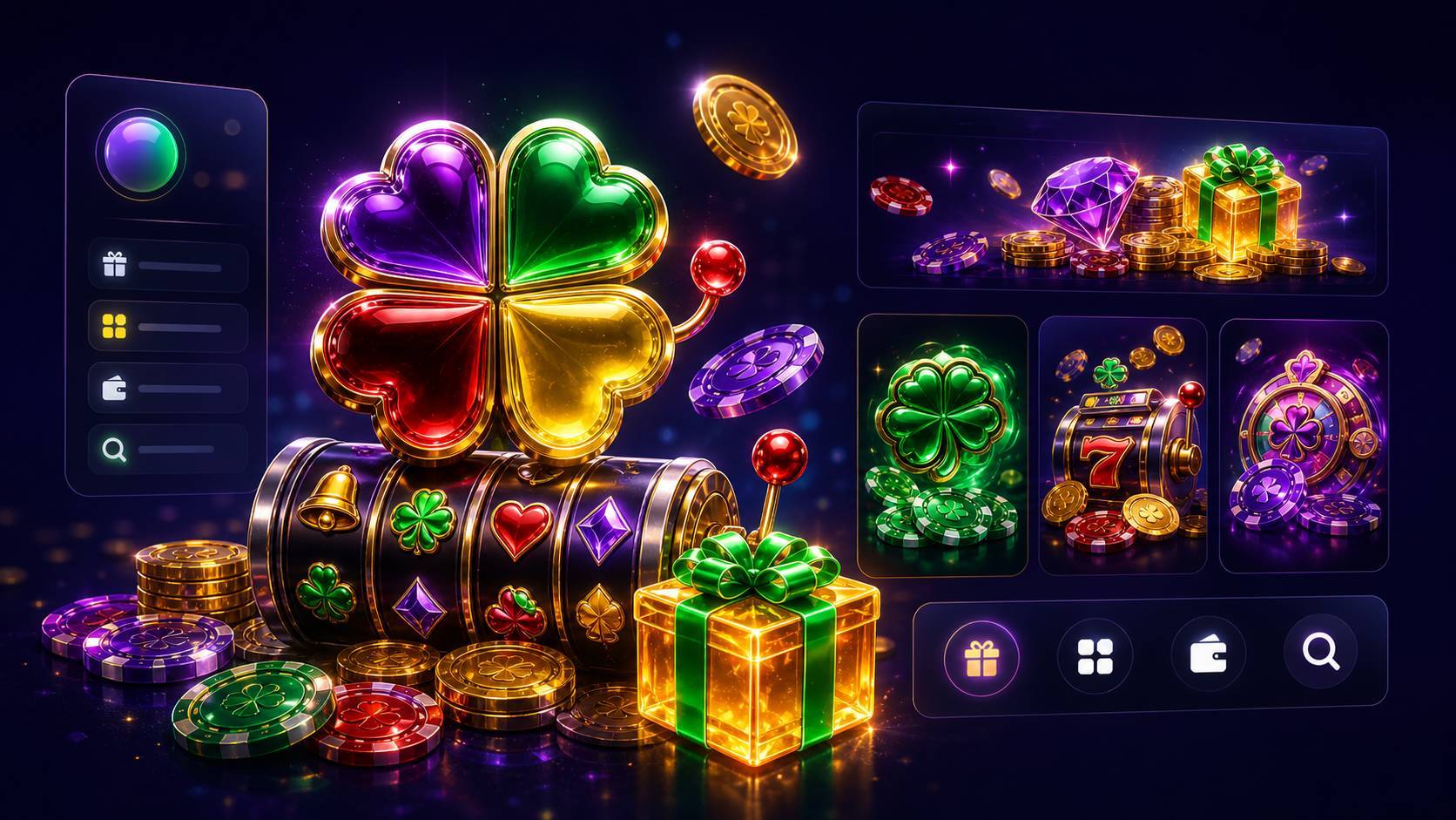 Magic Clover Casino reward lobby artwork